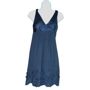 Little Black Sleeveless Dress Floral Design Size 6